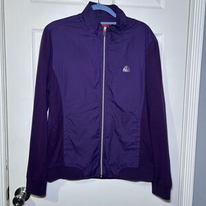Roberta Di Camerino Jacket Women’s Large Purple Check Windbreaker Sport Full Zip